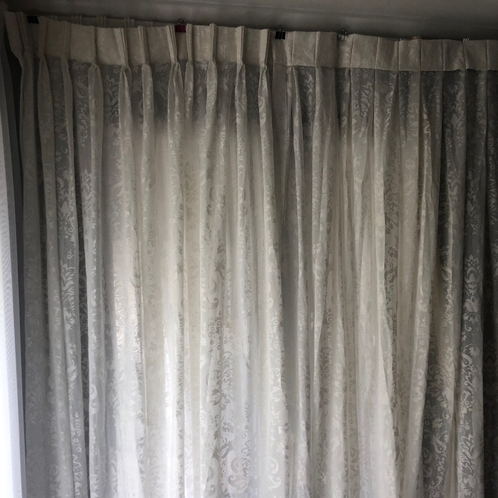 2 Curtains Panels, Off White Color, 38”x82”